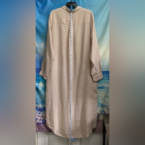 Frank & Eileen Rory Long Sleeve Linen Shirtdress dress Size: XL Sand - Picture 14 of 16